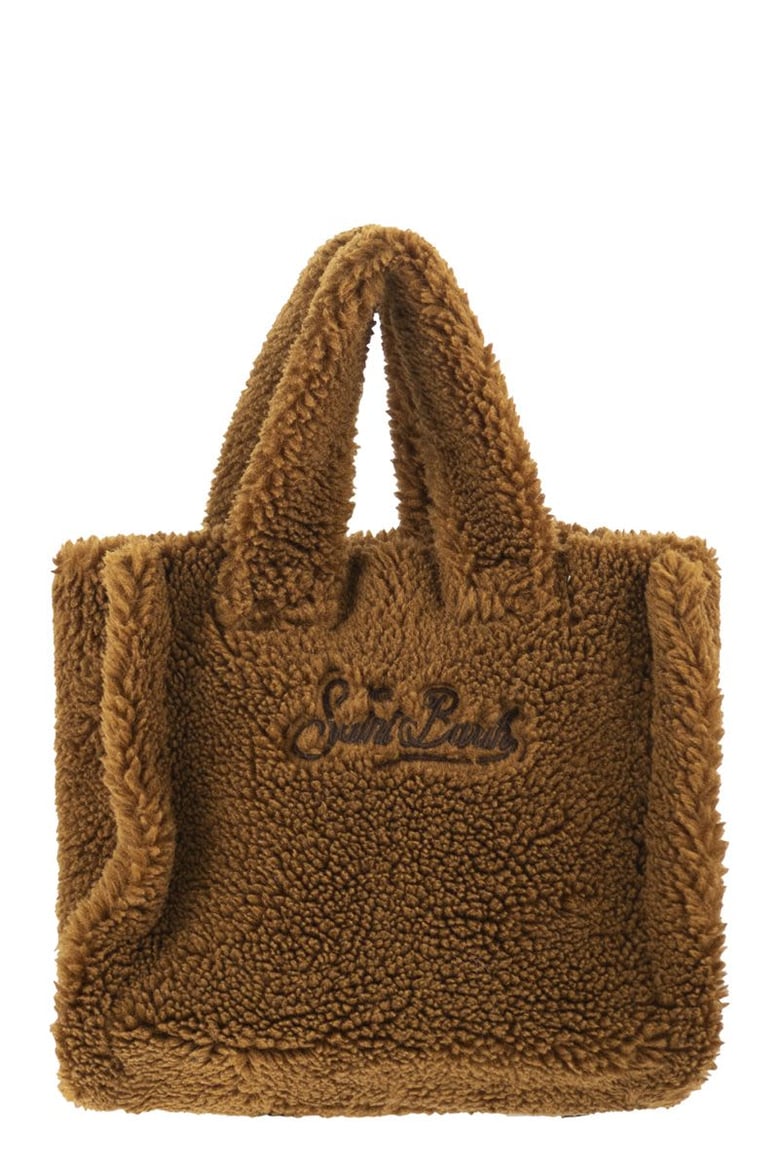 vanity mini teddy - sherpa handbag with logo by Selfnex