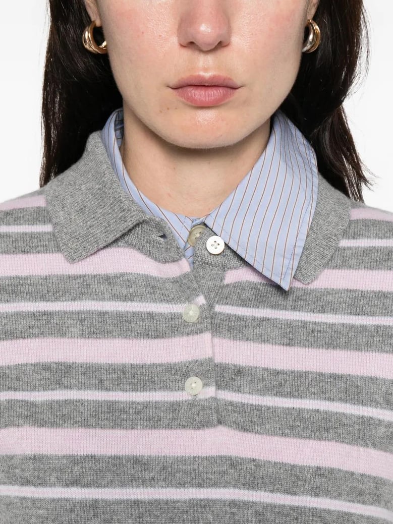 collegiate stripe polo by Selfnex
