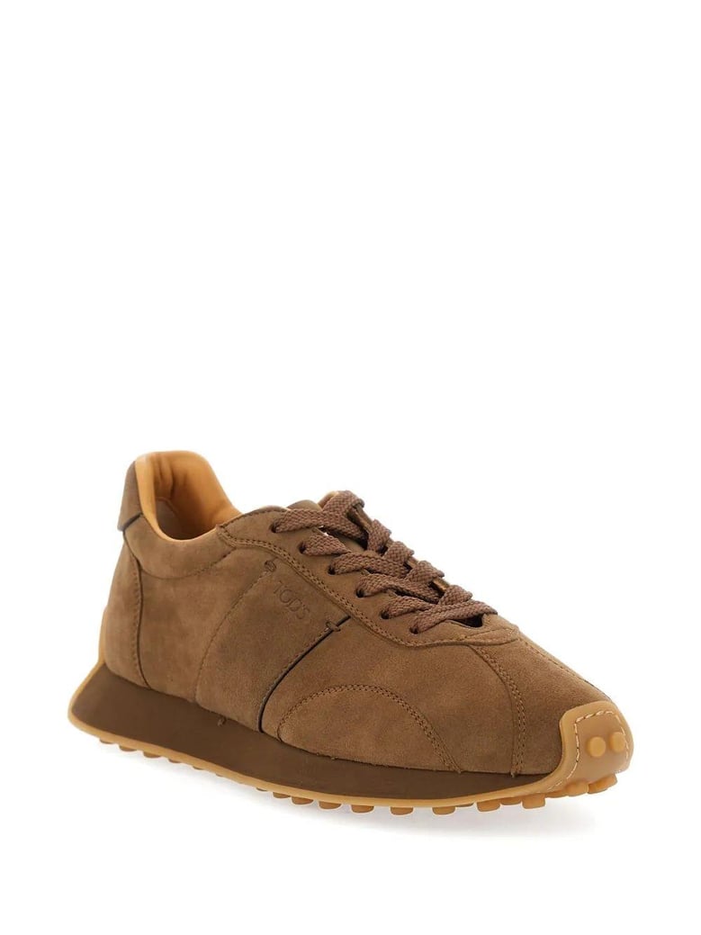 logo-stamp suede lace-up sneakers by Selfnex
