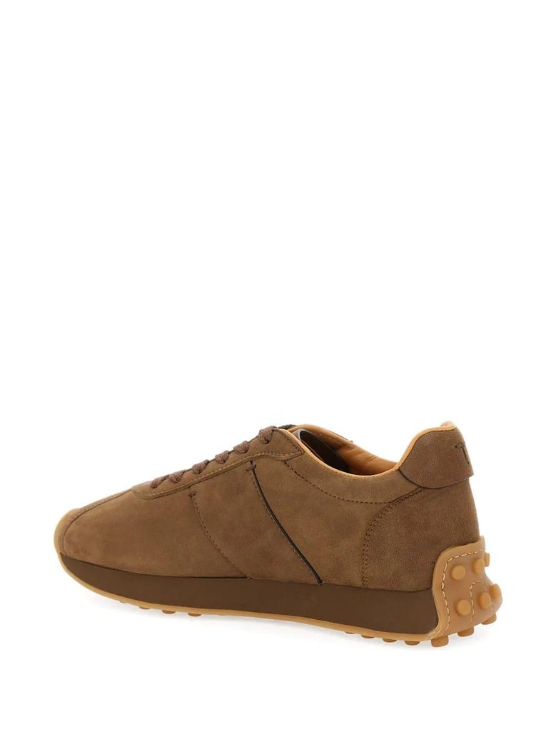 logo-stamp suede lace-up sneakers by Selfnex