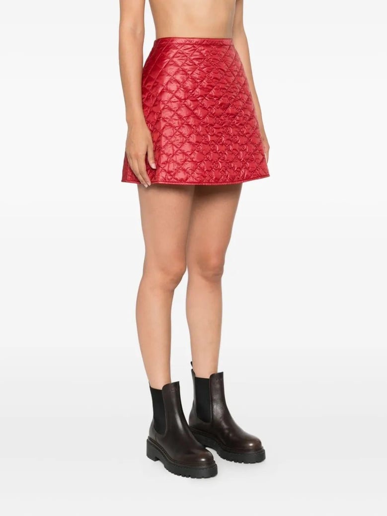 diamond-quilted mini a-line skirt by Selfnex