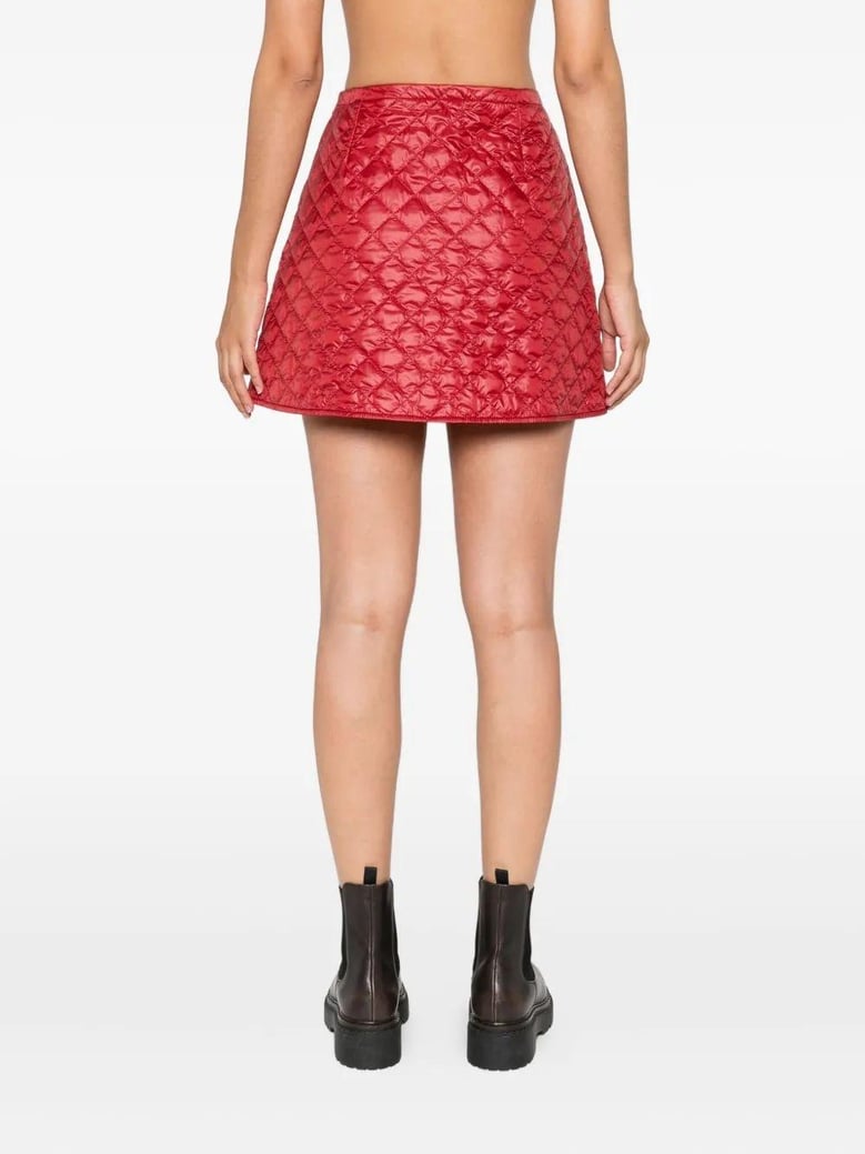 diamond-quilted mini a-line skirt by Selfnex