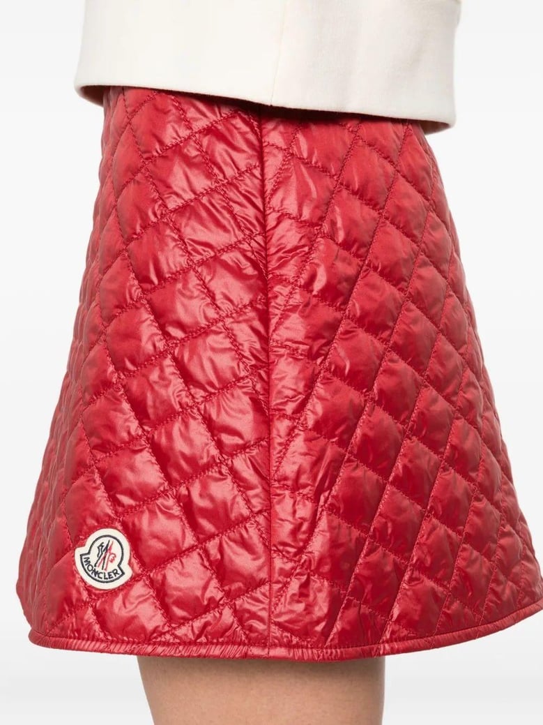 diamond-quilted mini a-line skirt by Selfnex