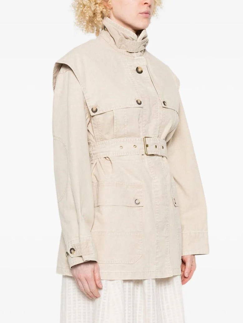 belted flap-pocket jacket by Selfnex