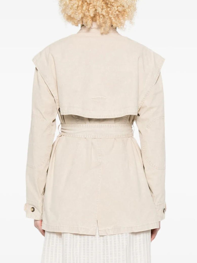 belted flap-pocket jacket by Selfnex