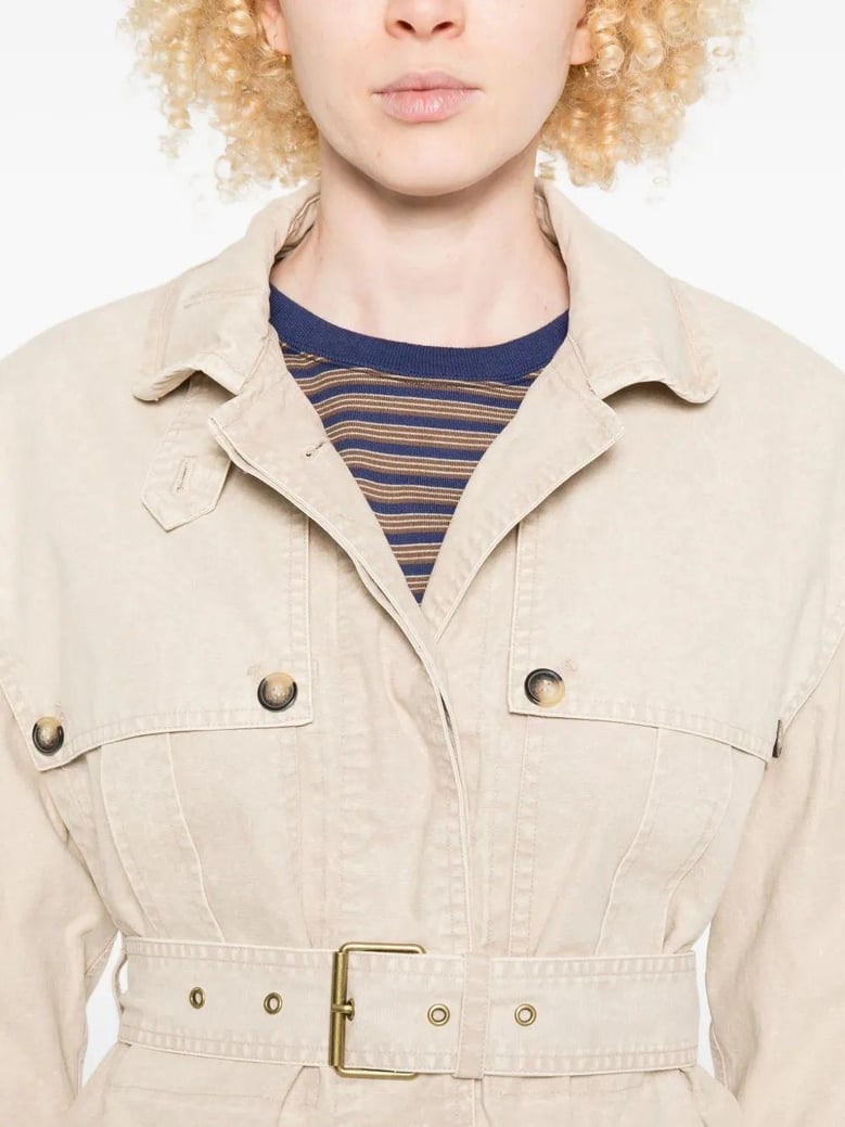 belted flap-pocket jacket by Selfnex