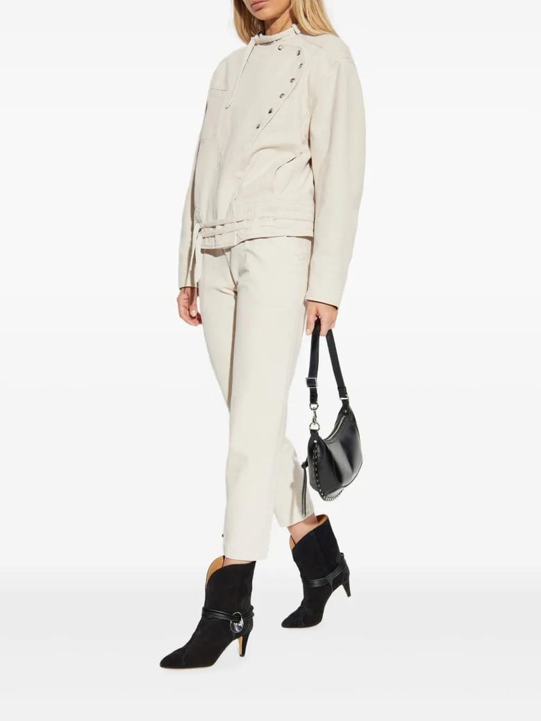 timea buttoned-belted jacket by Selfnex