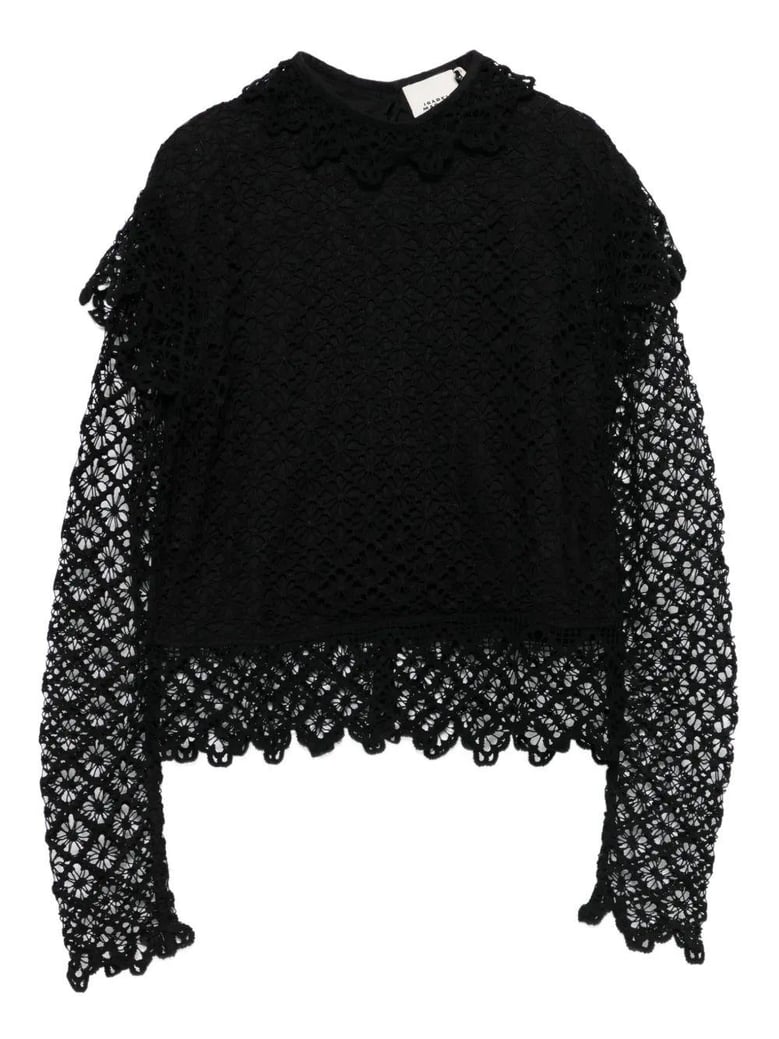 ludivine lace-trimmed ruffled top by Selfnex