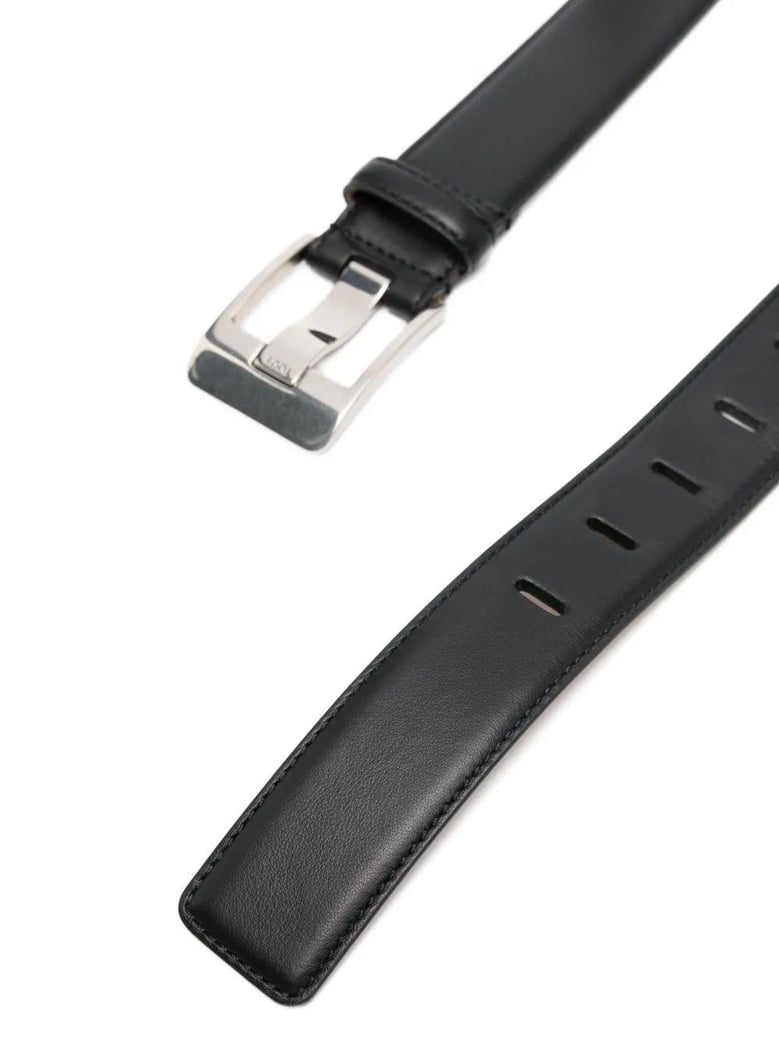 suede-leather buckle belt by Selfnex