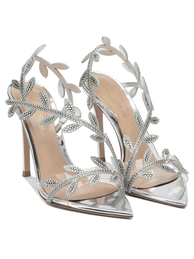 crystal flavia 105mm heeled sandals by Selfnex