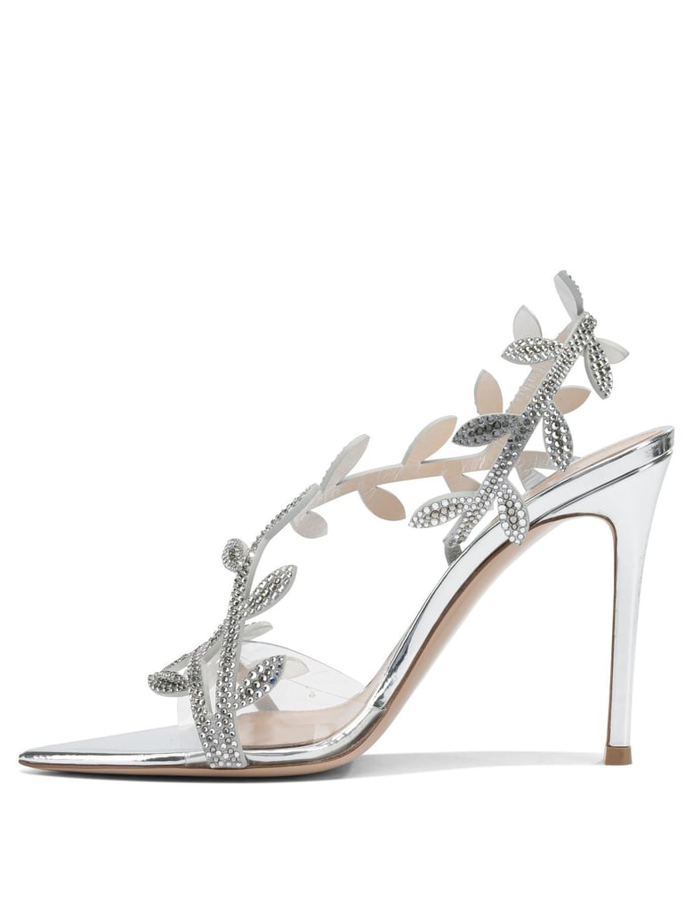 crystal flavia 105mm heeled sandals by Selfnex