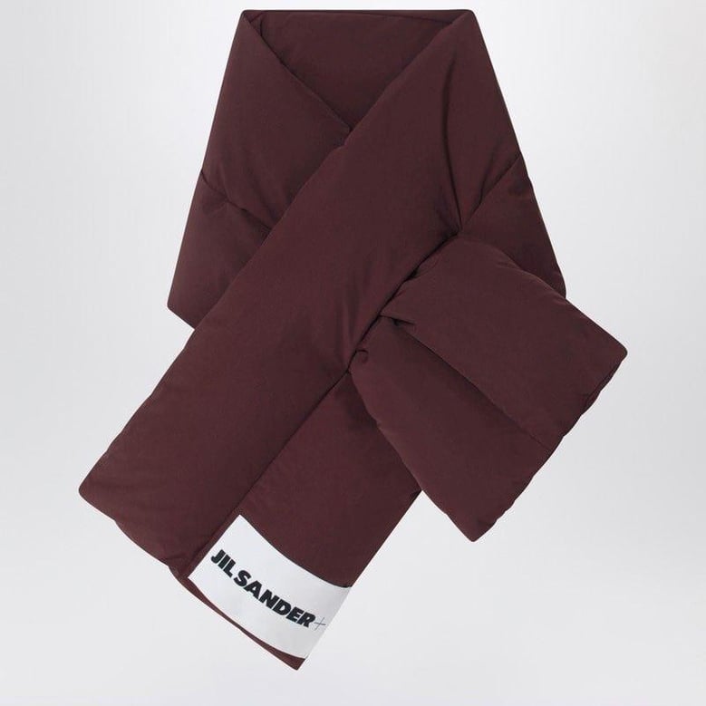 plum padded scarf with logo by Selfnex