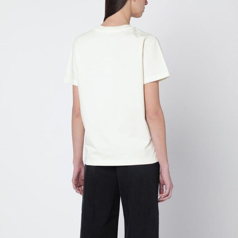 tshirt with crew neck in ecru with logo by Selfnex