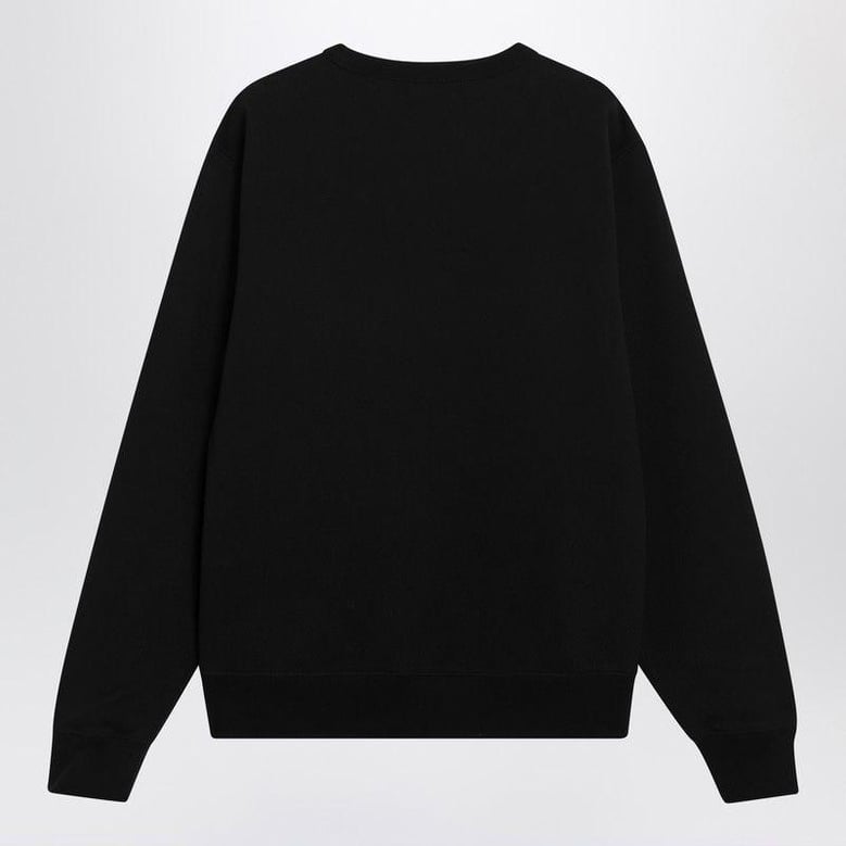 black slim cotton terryeffect sweatshirt by Selfnex