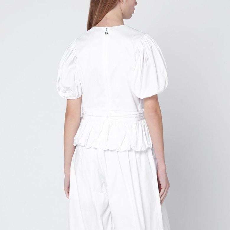 white alix top with puff sleeves by Selfnex