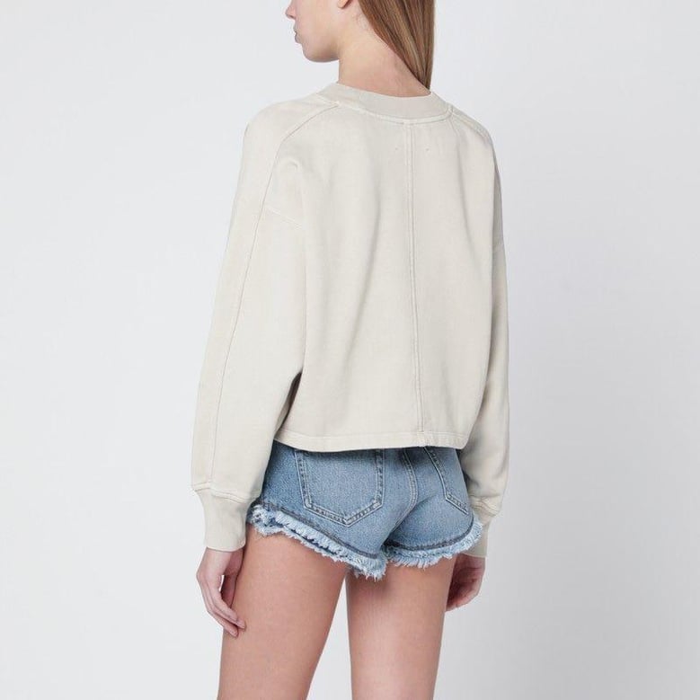 beige crewneck cotton sweatshirt by Selfnex