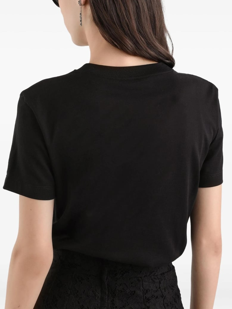 black jersey tshirt with embroidery by Selfnex