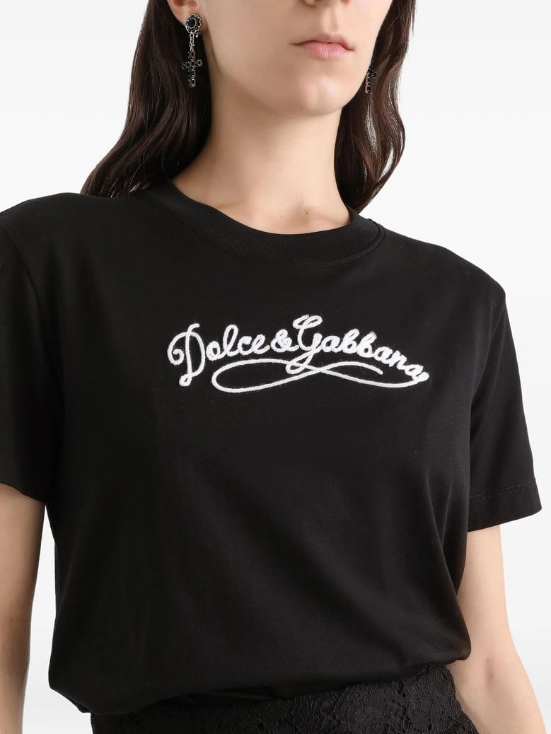 black jersey tshirt with embroidery by Selfnex
