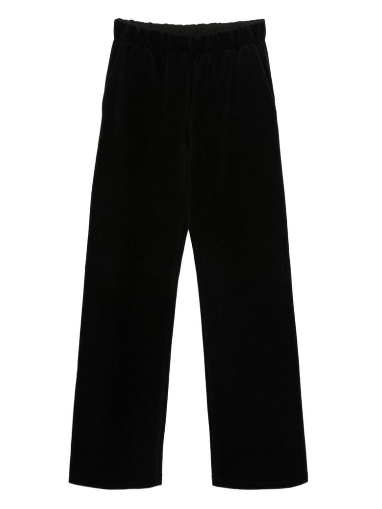 black cotton wide leg pants by Selfnex