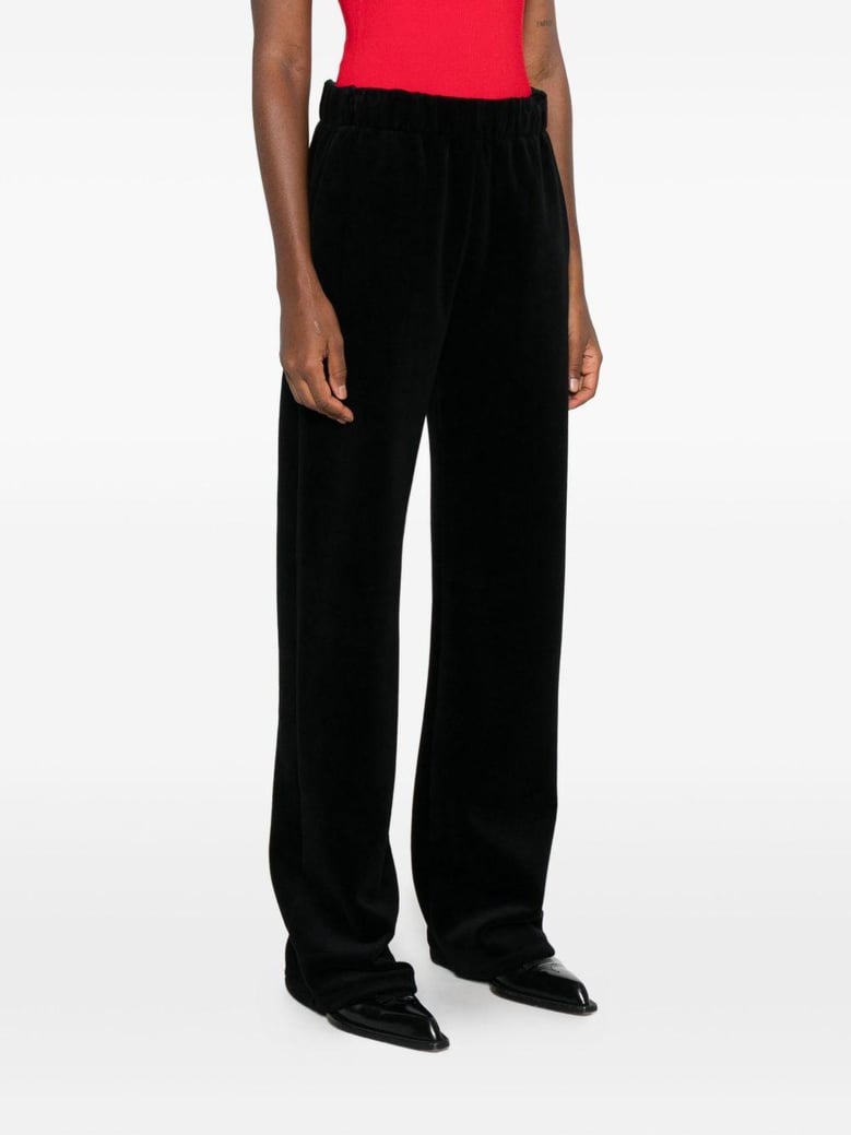 black cotton wide leg pants by Selfnex