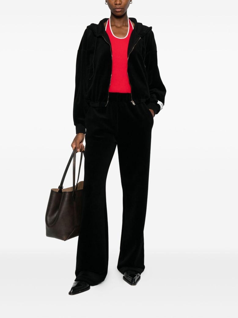black cotton wide leg pants by Selfnex