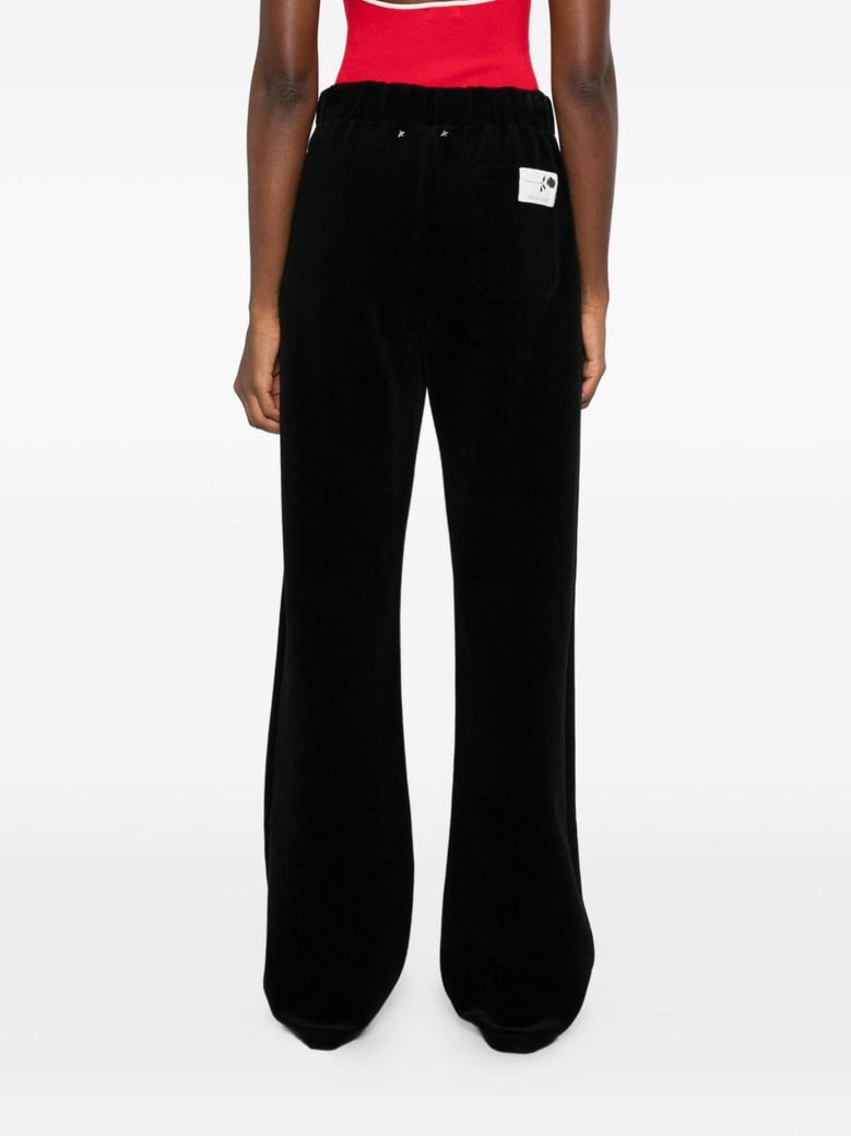 black cotton wide leg pants by Selfnex