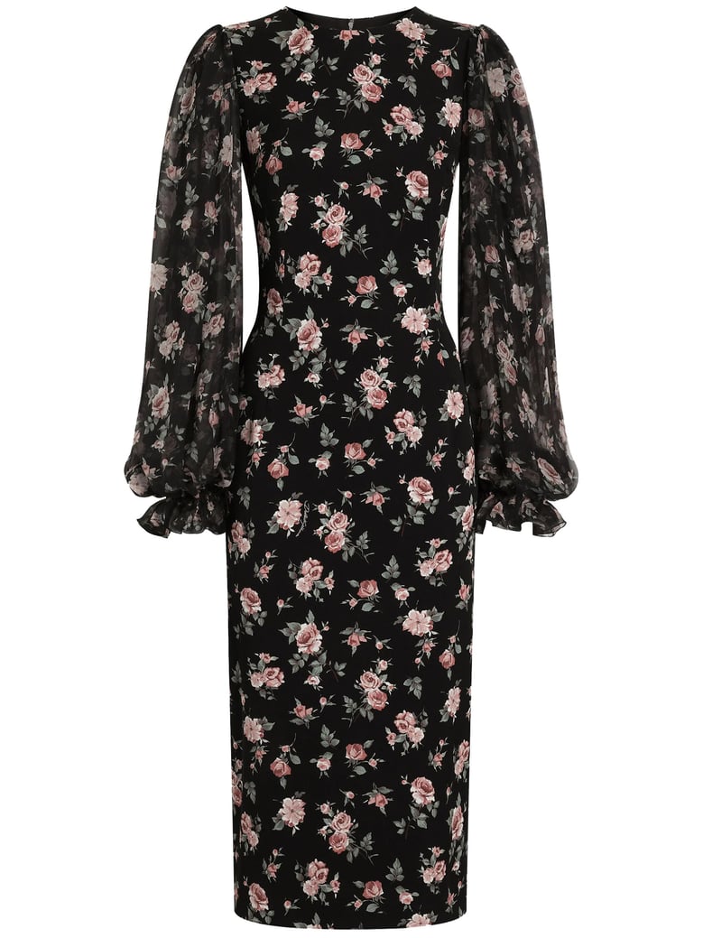 multicolour silk midi dress by Selfnex