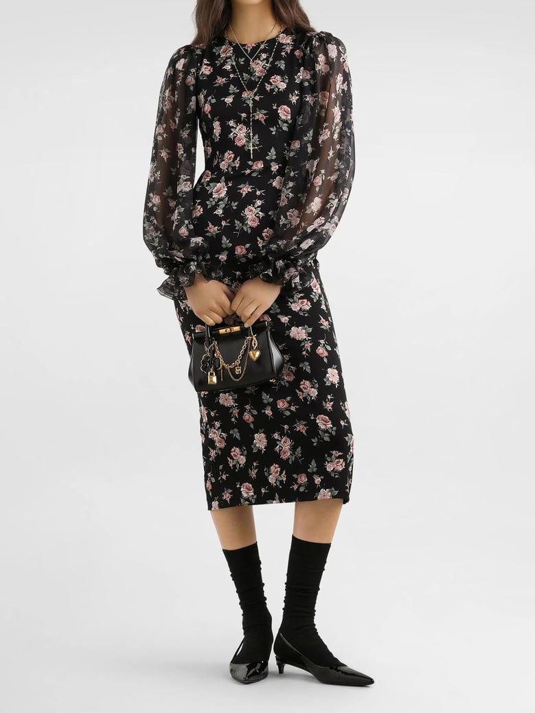 multicolour silk midi dress by Selfnex