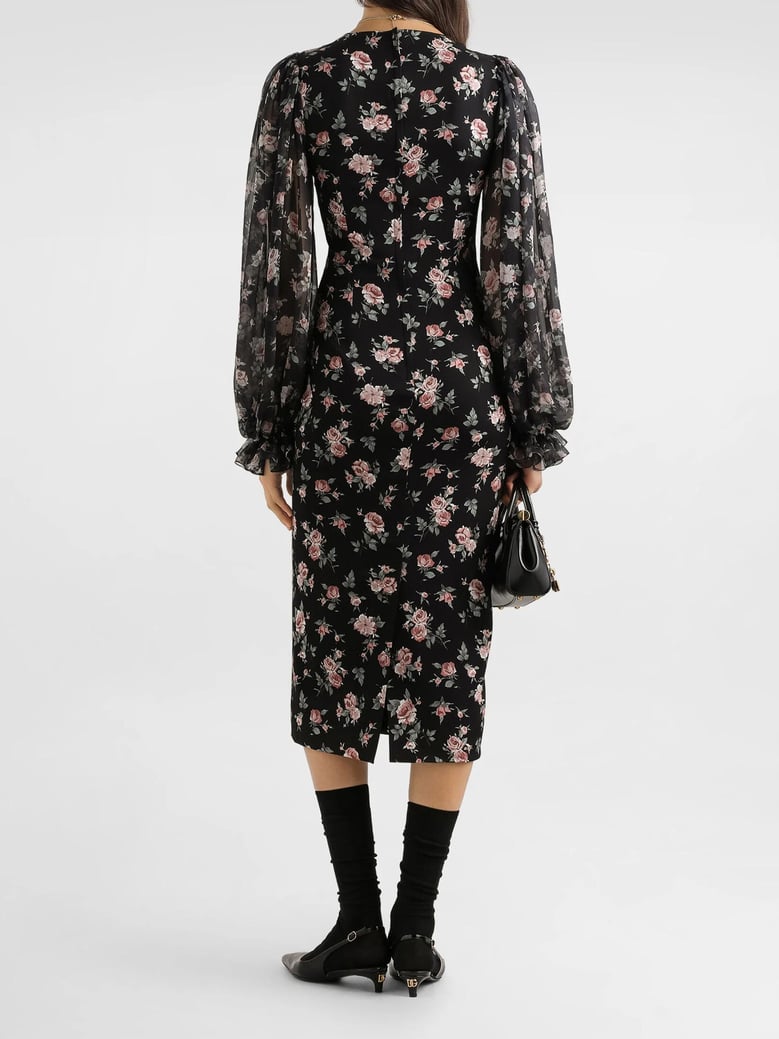 multicolour silk midi dress by Selfnex