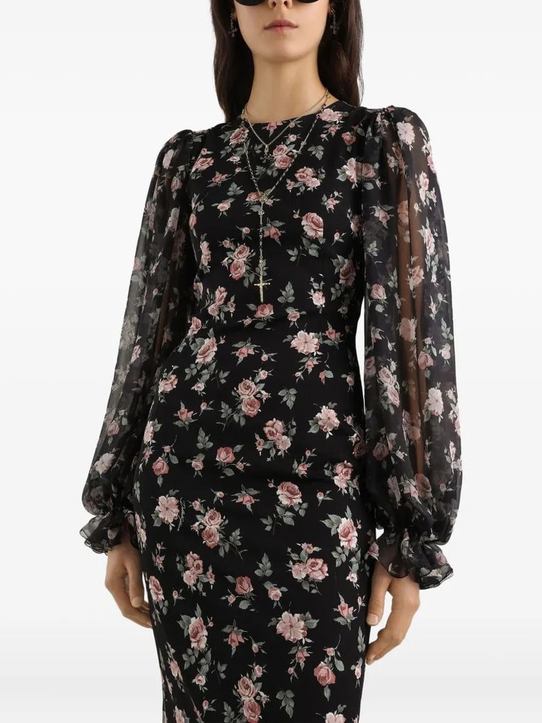 multicolour silk midi dress by Selfnex