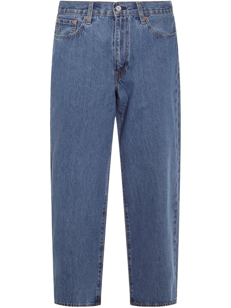 blue cotton wide-leg jeans by Selfnex
