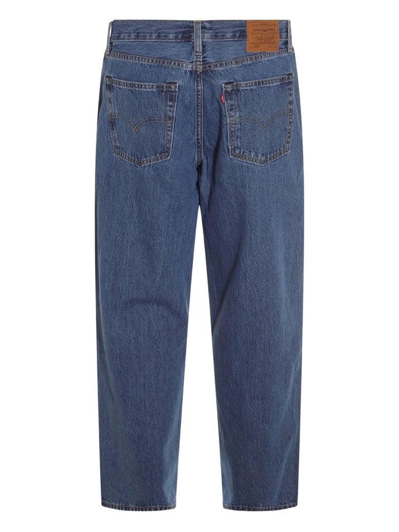 blue cotton wide-leg jeans by Selfnex