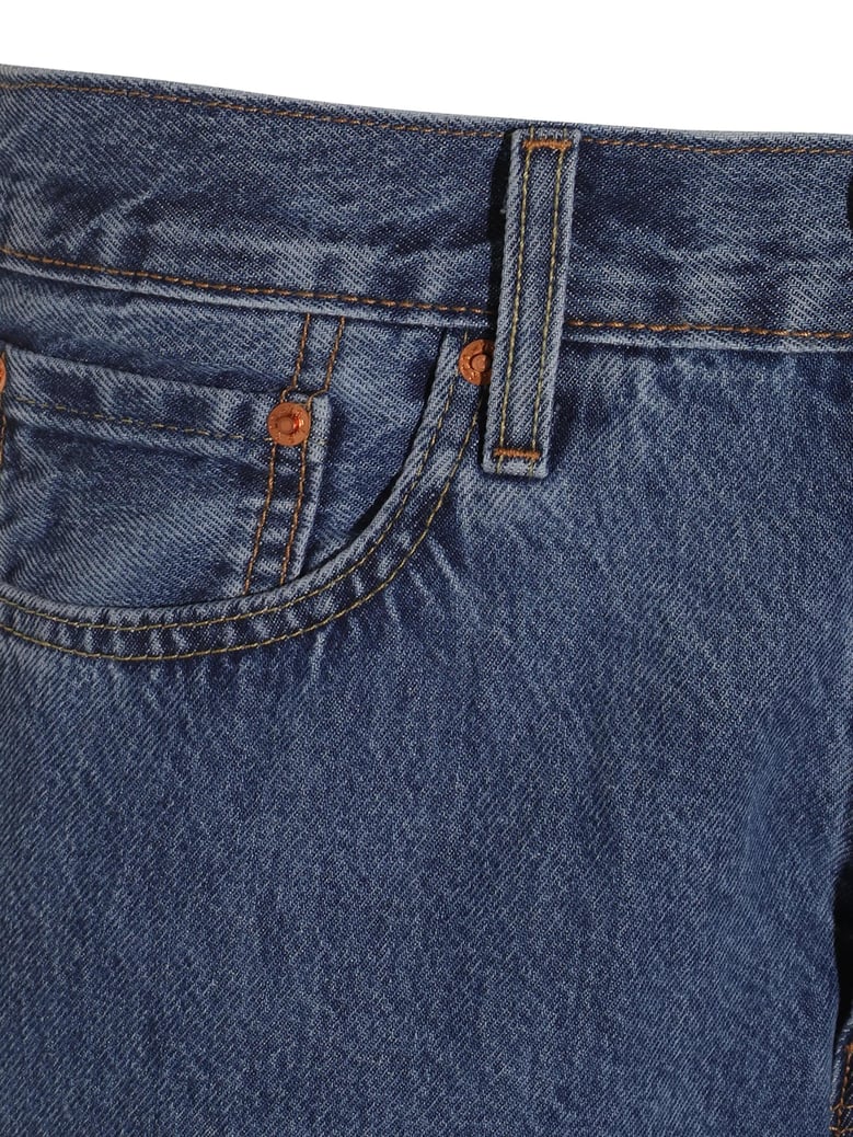 blue cotton wide-leg jeans by Selfnex