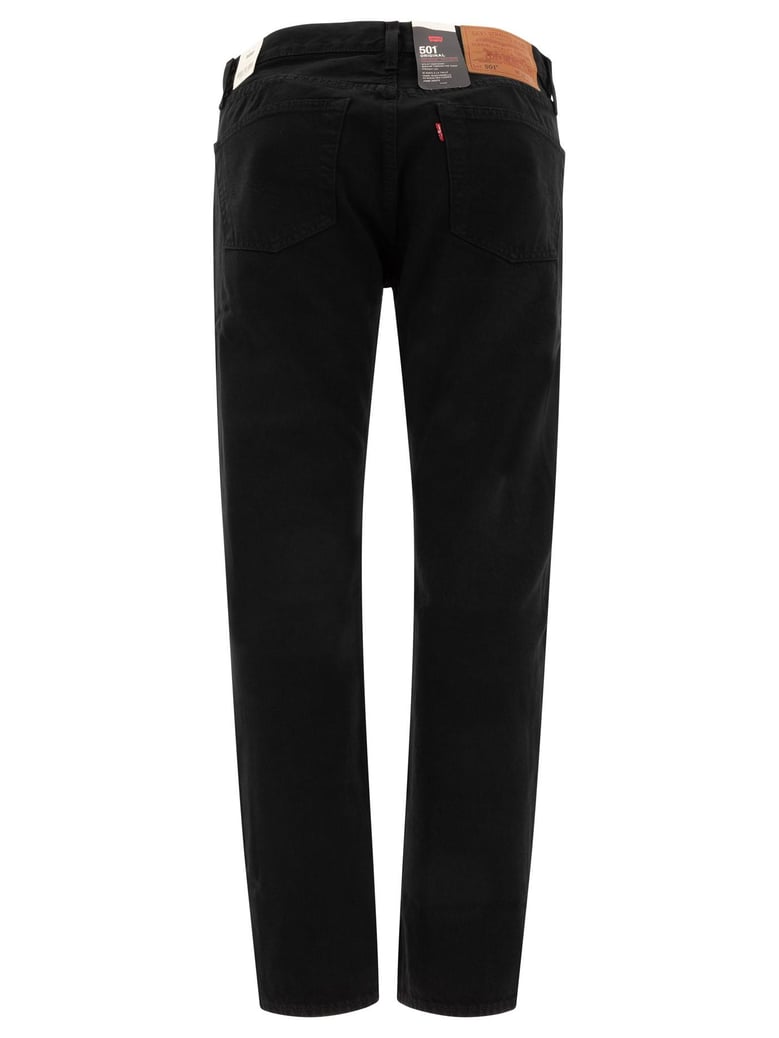 black cotton straight leg jeans by Selfnex
