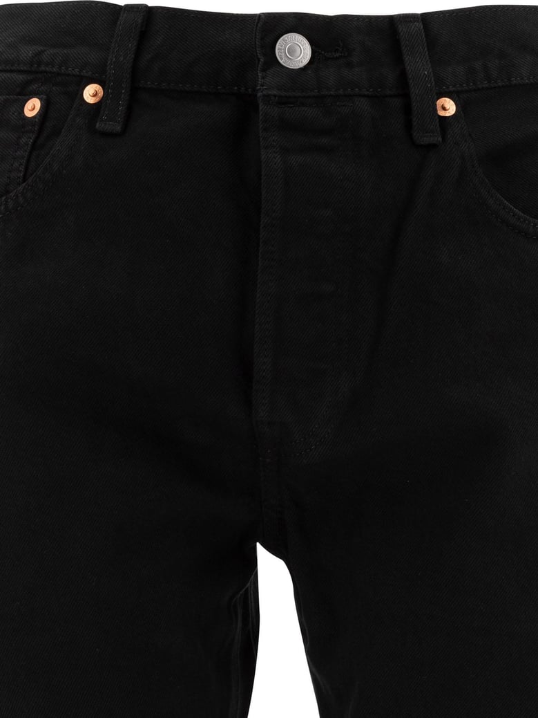 black cotton straight leg jeans by Selfnex