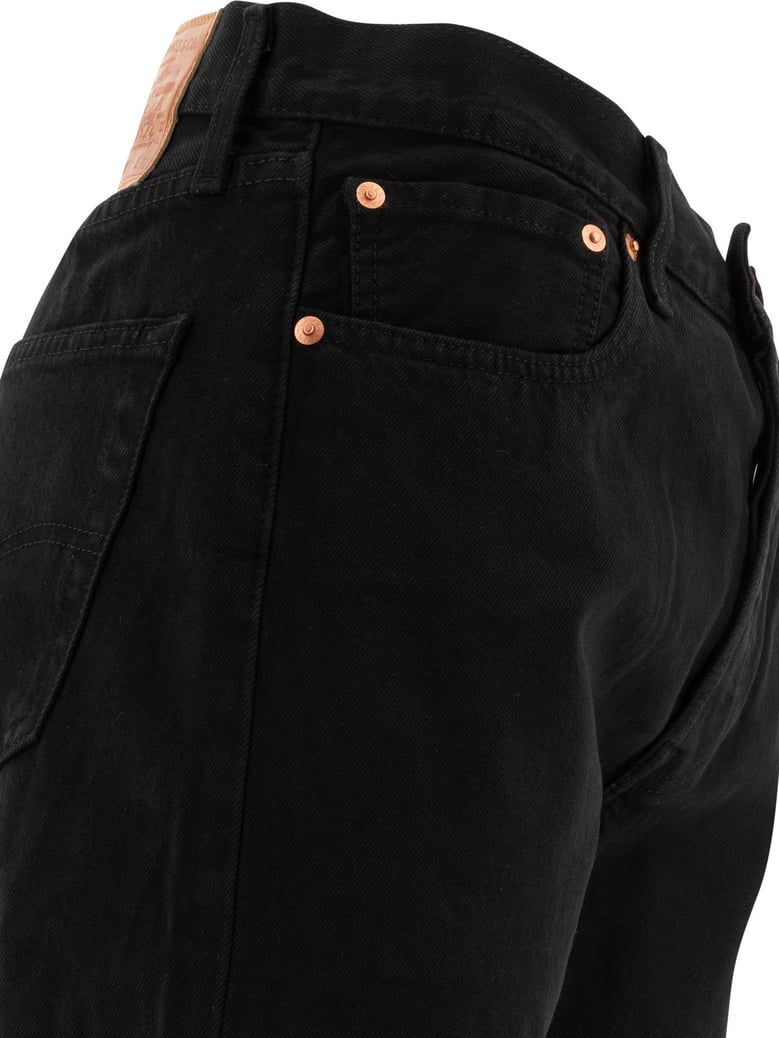 black cotton straight leg jeans by Selfnex