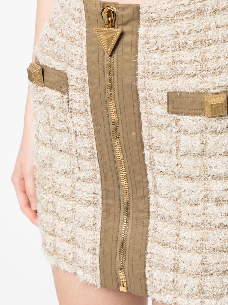 nude viscose mini skirt by Selfnex