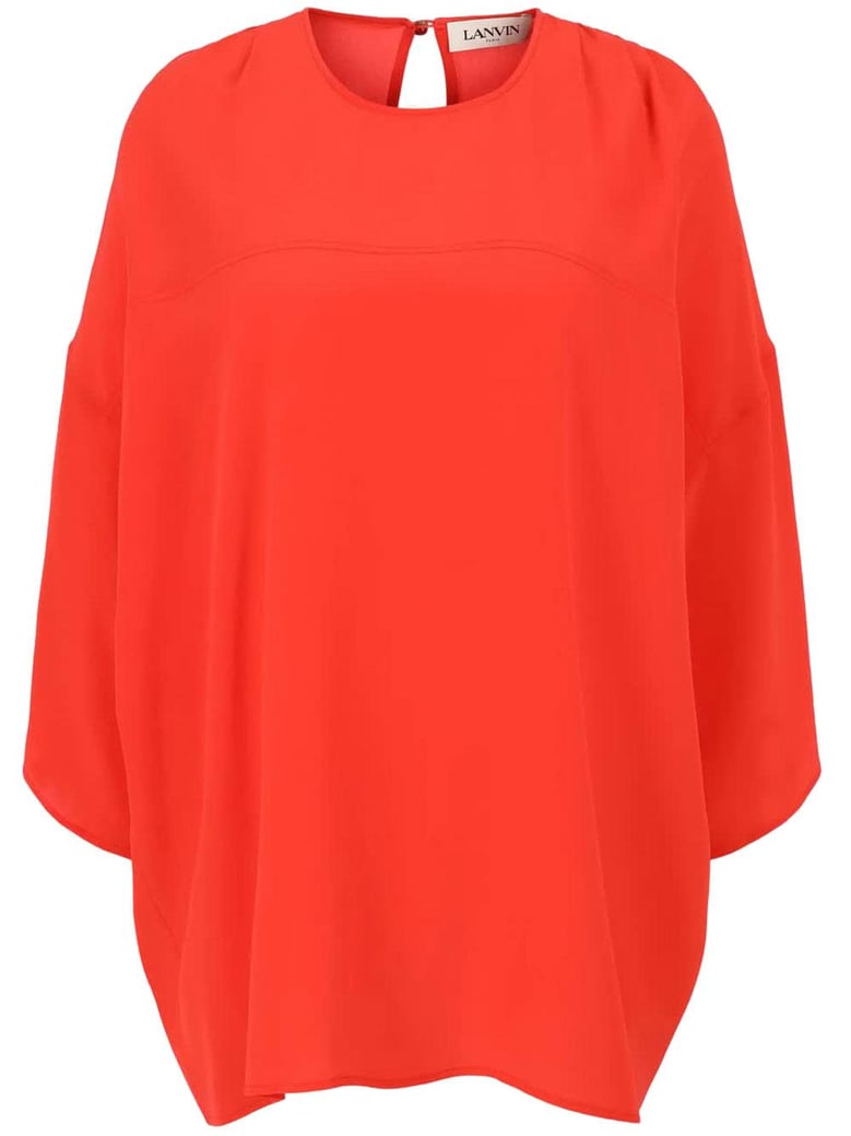 red silk round neck top by Selfnex