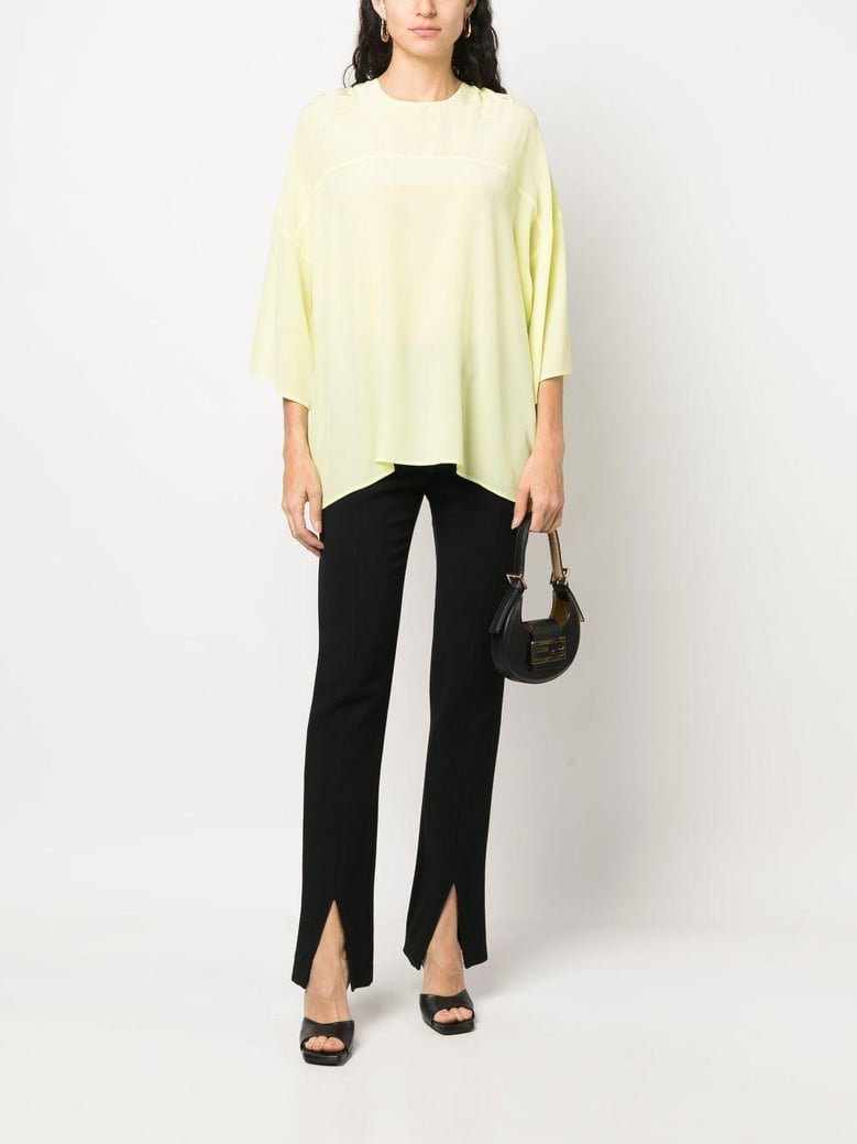 yellow orange silk top by Selfnex