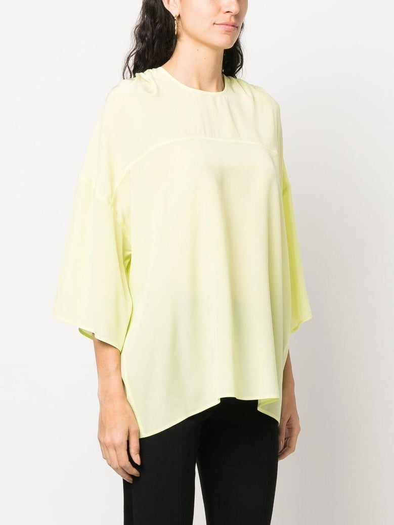 yellow orange silk top by Selfnex