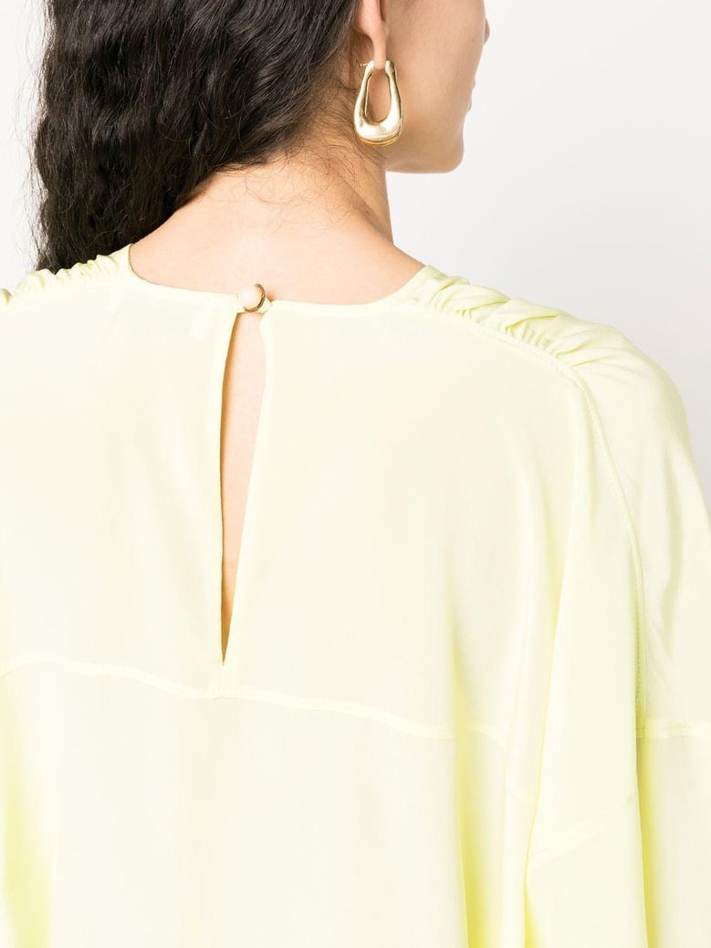 yellow orange silk top by Selfnex