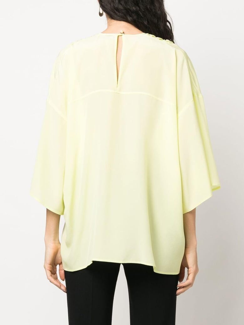 yellow orange silk top by Selfnex