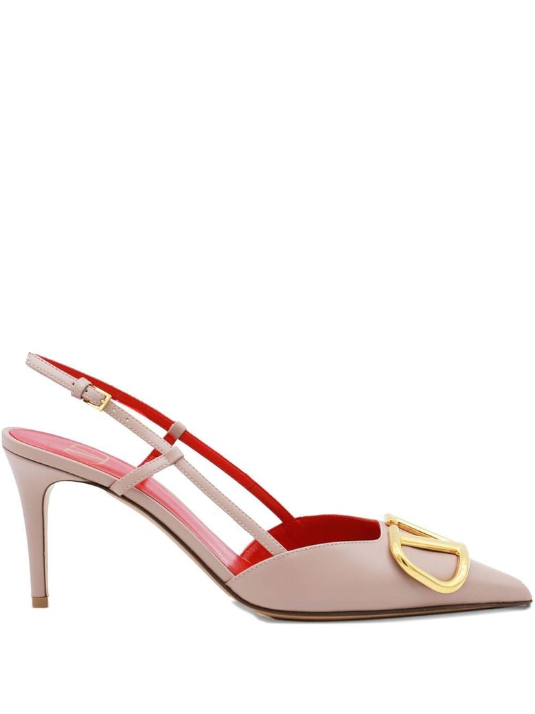 vlogo signature leather slingback pumps by Selfnex