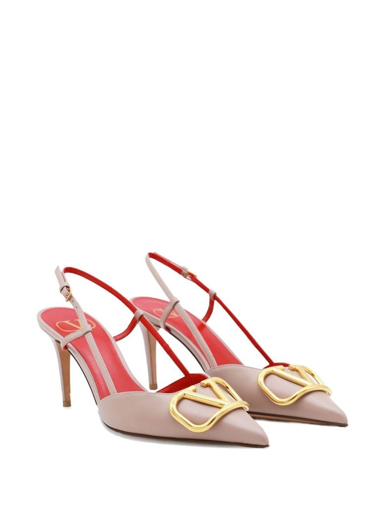 vlogo signature leather slingback pumps by Selfnex