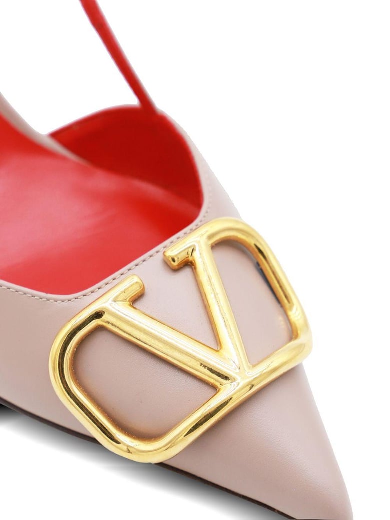 vlogo signature leather slingback pumps by Selfnex