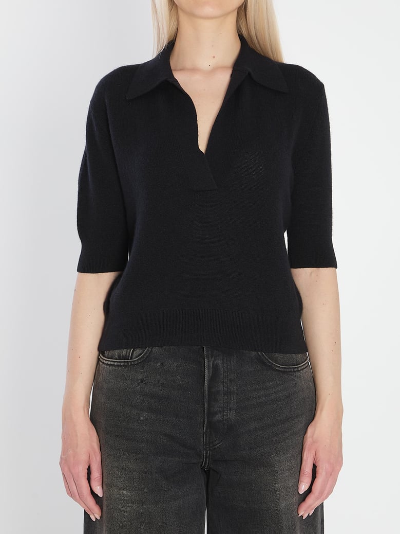 shrunken cashmere polo shirt by Selfnex
