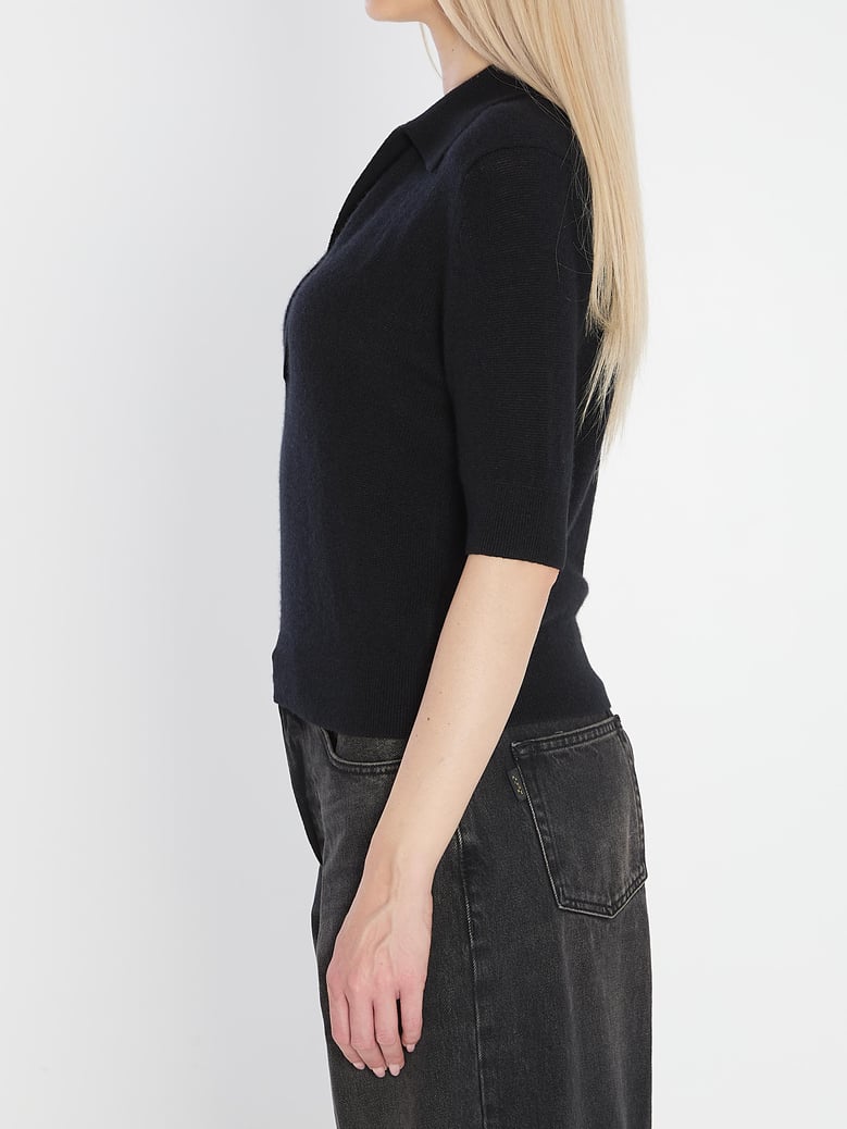shrunken cashmere polo shirt by Selfnex