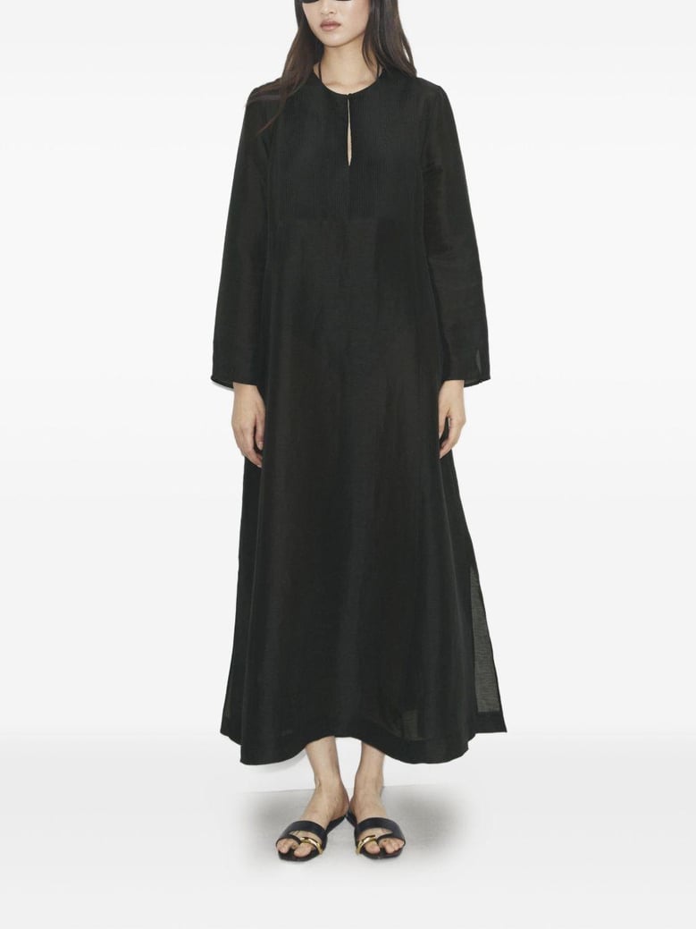 linen and silk long kaftan by Selfnex