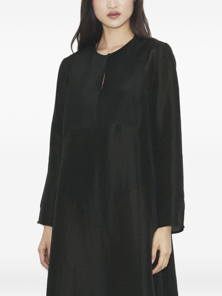 linen and silk long kaftan by Selfnex