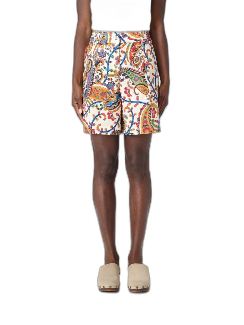 white shorts with paisley print by Selfnex